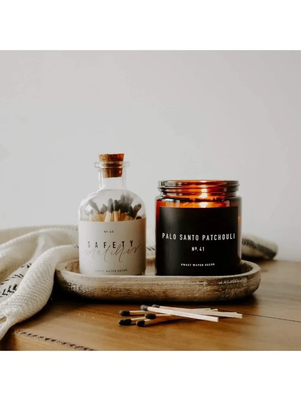 Palo Santo Patchouli Scented Soy Candle - Vanilla, Musk, Sandalwood - 9oz Spa